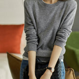 hoombox Loose Round Neck Pullover with Thin Knitted Bottoming Shirt