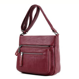 hoombox Middle-aged mother soft leather shoulder bag