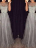 hoombox Chiffon Sleeveless Sequined Evening Wedding Dress