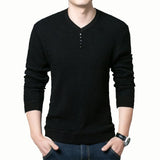 hoombox Men's Sweater V-neck Pullover Bottomed Shirt