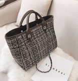 hoombox Plaid cloth handbag Fashion big bag Spring and summer new chain shoulder bag tide small fragrance handbag