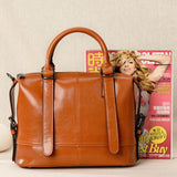 hoombox Vintage oil wax leather shoulder messenger bag