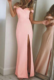 hoombox Elegant Off Shoulder Slit Maxi Dresses