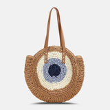 hoombox Women Simplicity Stripe Straw Bag Handbags Tote Retro Beach Bag