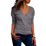 hoombox Fashion V Neck Long Sleeve T Shirt