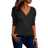 hoombox Fashion V Neck Long Sleeve T Shirt