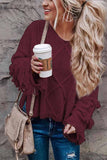 Hoombox  Solid Color Knitted Tassel Sweater