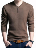 hoombox Men's Sweater V-neck Pullover Bottomed Shirt