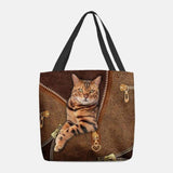 hoombox Women Canvas Cute 3D Three-dimensional Vision Cat Pattern Shoulder Bag Handbag Tote