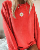 hoombox Casual Floral Printed Long-Sleeved Sweatershirt