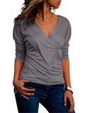 hoombox Fashion V Neck Long Sleeve T Shirt