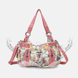 hoombox Women Floral Waterproof Multicolor Print Handbag Crossbody Bag Shoulder Bag