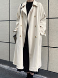 Hoombox Drapey British style loose mid-length trench coat