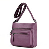 hoombox Middle-aged mother soft leather shoulder bag