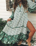 hoombox Women Summer Floral Sprig Maxi Dress