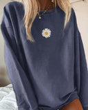 hoombox Casual Floral Printed Long-Sleeved Sweatershirt