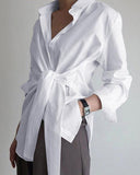 hoombox Long Sleeve Tie Front Shirt