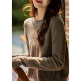 hoombox Loose Round Neck Pullover with Thin Knitted Bottoming Shirt