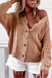 Hoombox  Striped V-neck Cardigan Knit Sweater（4 colors）