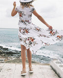 hoombox V Neck Summer Printed  Midi Dresses