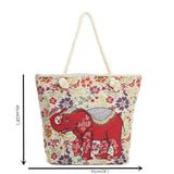 hoombox Women Elephant Printed Large Capacity National Tote Handbag