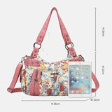 hoombox Women Floral Waterproof Multicolor Print Handbag Crossbody Bag Shoulder Bag