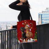 hoombox Women Felt Cute Festive Christmas Cartoon Dogs Pattern Shoulder Bag Handbag Tote