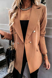 Hoombox  Solid Color Long-Sleeved Double-Breasted Blazer Tops（4 colors）