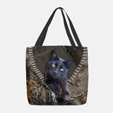 hoombox Women Felt Cute 3D Three-dimensional Cartoon Black Cat Branch Pattern Shoulder Bag Handbag Tote