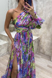 Hoombox Fashion Print Sexy Slash Neck Backless Party Dress Elegant Bohemian Wedding Guest Dress