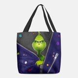 hoombox Women Felt Cute Cartoon Green Monster Pattern Shoulder Bag Handbag Tote