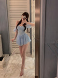 hoombox Fairy Dress Korean Party Mini Sexy Dress Female Summer High Waist Elegant Kawaii Dress Female Short Sleeve Design Sweet Casual Dress