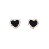 hoombox  White Color Big Heart Stud Earrings for Women Girl Korean Love Drop Glaze Aesthetic Daily Life Minimalist Fashion Jewelry Gift