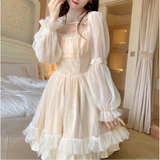 hoombox Lolita Kawaii Dress Women Casual Long Sleeve Vintage Y2k Mini Dress Female Japanese Style One Piece Dress Korean  Autumn