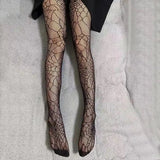 hoombox  Lolita Dark Gothic Tights Women Y2k Preppy Style Mall Goth Punk Spider High Waist Jk Socking Emo Alt Fishnet Stockings