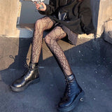 hoombox  Lolita Dark Gothic Tights Women Y2k Preppy Style Mall Goth Punk Spider High Waist Jk Socking Emo Alt Fishnet Stockings