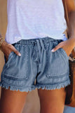 Hoombox  Adjustable Tassel Pockets Design Denim Shorts(3 Colors)