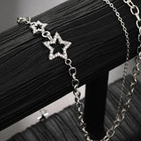 hoombox Y2K Star Zircon Pendant Necklace for Women Luxury Sweet Cool Girl Punk Heart Clavicle Chain New Fashion Jewelry Party Gift