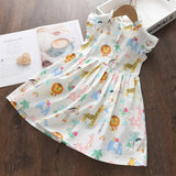 hoombox  Kids Dresses For Girls Children Summer Sleeveless Casual Clothes Dress Girls Animals Pattern Party Dresses 2-7Years