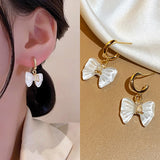 Flower Earrings For Women Sparkling Zircon Ear Pendant Green Color Fashion Korean Cuff Clip Earrings Wedding Party Jewelry Gifts