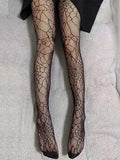 hoombox  Lolita Dark Gothic Tights Women Y2k Preppy Style Mall Goth Punk Spider High Waist Jk Socking Emo Alt Fishnet Stockings