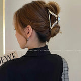 deanwangkt Metal Geometric Hair Claw Crab Hairpins Fashion Cross Hair Clips Barrettes Women Girls Korean Ponytail Clip Hair Accessories