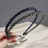 deanwangkt Fashion Crystal Bezel Headwear Women Headband Girls Vintage Hair Bands Hairband Hoop for Wedding Party Hair Accessories