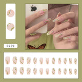 24pcs/box Fake Nails Press on Short Reusable with Designs Set French Artificial Pink kawaii False Tipsy Stick-on Nails Tips Art