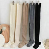 hoombox Solid Color Thigh High Stockings Women Trendy Casual Over The Knee Female Long Socks Thermal Warm Cotton Tall Tube Leggings