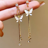 Flower Earrings For Women Sparkling Zircon Ear Pendant Green Color Fashion Korean Cuff Clip Earrings Wedding Party Jewelry Gifts