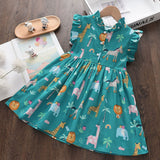 hoombox  Kids Dresses For Girls Children Summer Sleeveless Casual Clothes Dress Girls Animals Pattern Party Dresses 2-7Years