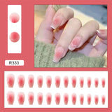 24pcs/box Fake Nails Press on Short Reusable with Designs Set French Artificial Pink kawaii False Tipsy Stick-on Nails Tips Art