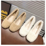 hoombox Designer's New Winter High-heeled Shoes with Lambswool Curly Plush Banquet with One Pedal and Thick Bottom Shoes for Women