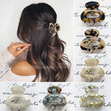 deanwangkt Acetate Hair Claw Clip for Women Girls Mini Leopard Hair Clips Chic Hairclip Barrettes Crab Hairpins Clamp Hair Accessories